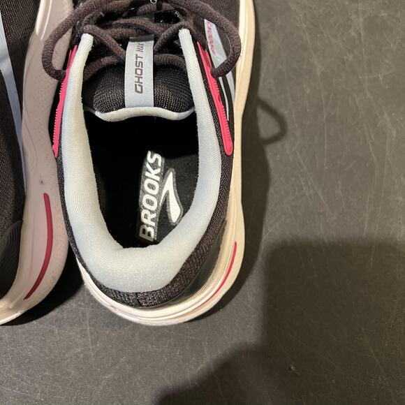 Brooks Ghost Max Shoes Womens 9 Black Blue Running Cushioned 1203951B082 - Picture 9 of 10